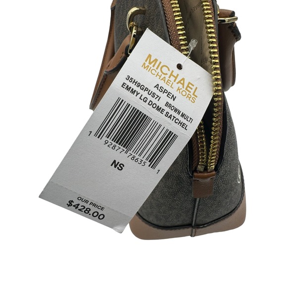 NWT - Michael Kors MK Aspen patches - Emmy Lg dome Satchel / Bag / Purse - Picture 6 of 7